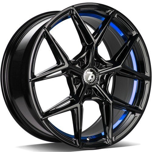Janta aliaj Seventy9 SCF-B 9x18 5x120 et35  Black glossy blue inner lip