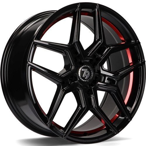 Janta aliaj Seventy9 SV-B 10x20 5x112 et40  Black glossy red inner lip