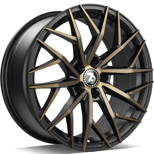 Janta aliaj Seventy9 SV-C 8x18 5x120 et33  Black Glossy Gold Front