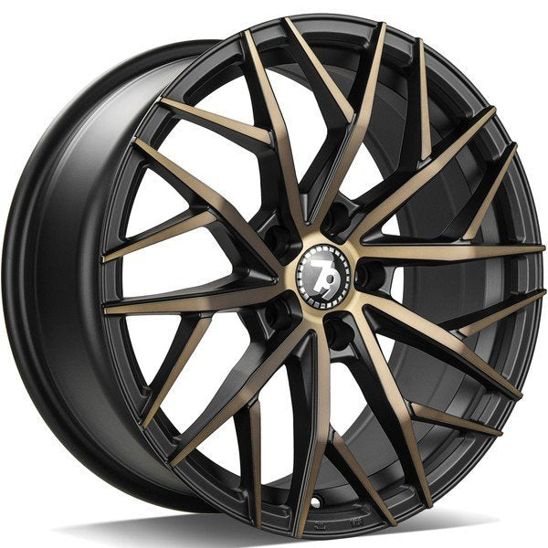 Janta aliaj Seventy9 SV-C 8x18 5x112 et30  Black Glossy Gold Front