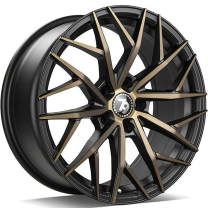 Janta aliaj Seventy9 SV-C 7.5x17 5x112 et40  Black Glossy Gold Front