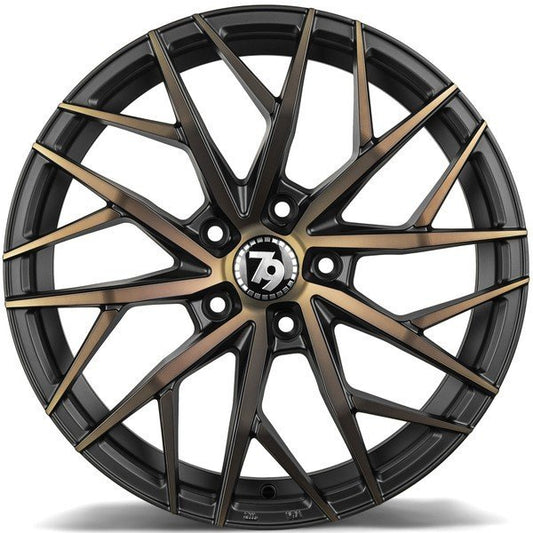 Janta aliaj Seventy9 SV-C 7.5x17 5x112 et40  Black Glossy Gold Front