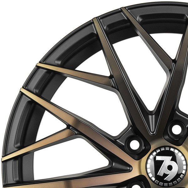 Janta aliaj Seventy9 SV-C 7.5x17 5x112 et40  Black Glossy Gold Front