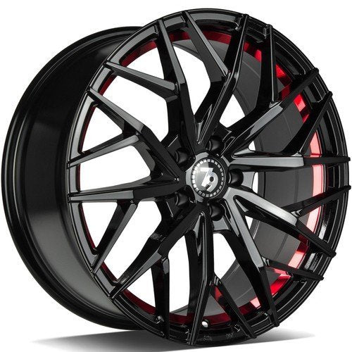 Janta aliaj Seventy9 SV-C 8x18 5x112 et30  Black glossy red inner lip