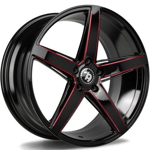 Janta aliaj Seventy9 SV-N 8x18 5x120 et30  Black glossy milled red