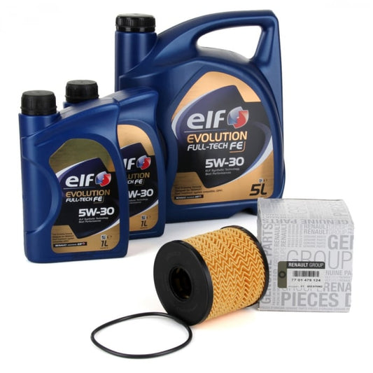 Pachet Revizie Ulei Motor Elf Evolution Full Tech FE 5W-30 5L + 2 Buc 1L + Filtru Ulei Oe Renault Master 2 2000→ 7701479124