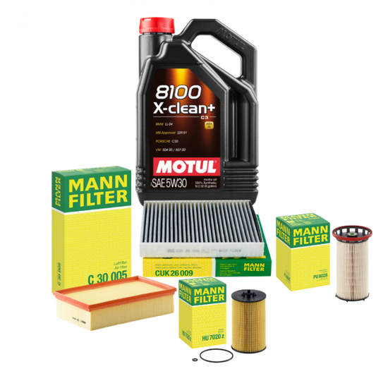 Pachet Revizie Ulei MOTUL + Filtre Mann pentru Audi A3 2012-2020 1.9TDI 143cp