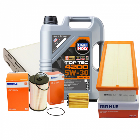 Pachet schimb ulei Liqui Moly 5L+ filtre Mahle pentru grupul VAG - VW AUDI SKODA SEAT 1.9TDI, 2.0TDI