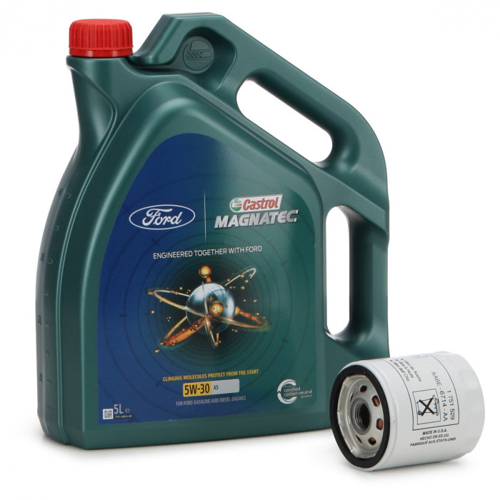 Set Ulei Motor Castrol Magnatec Ford 5W-30 A5 5L 15D5E8 + Filtru Ulei Motor Oe Ford 2468342